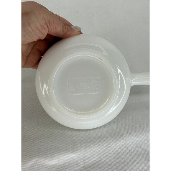 Vintage Glasbake Milk Glass Soup Bowl with Handle 11oz Mid-Century Modern White - Picture 3 of 4